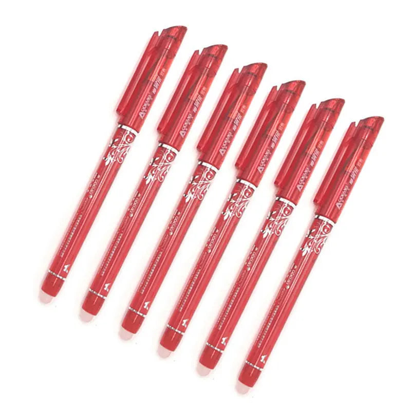 🖊️ Lot de 3 ou 6 Stylos Gel Effaçables – 0,5 mm Rechargeables, Encre Bleue ou Noire