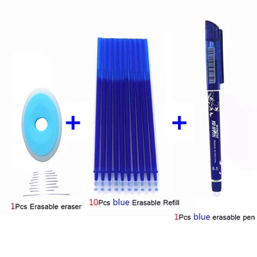 🖊️ Lot de 3 ou 6 Stylos Gel Effaçables – 0,5 mm Rechargeables, Encre Bleue ou Noire