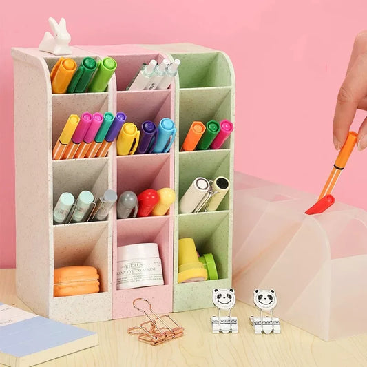 organiseur de bureau pour crayons et maquillage grande capacité