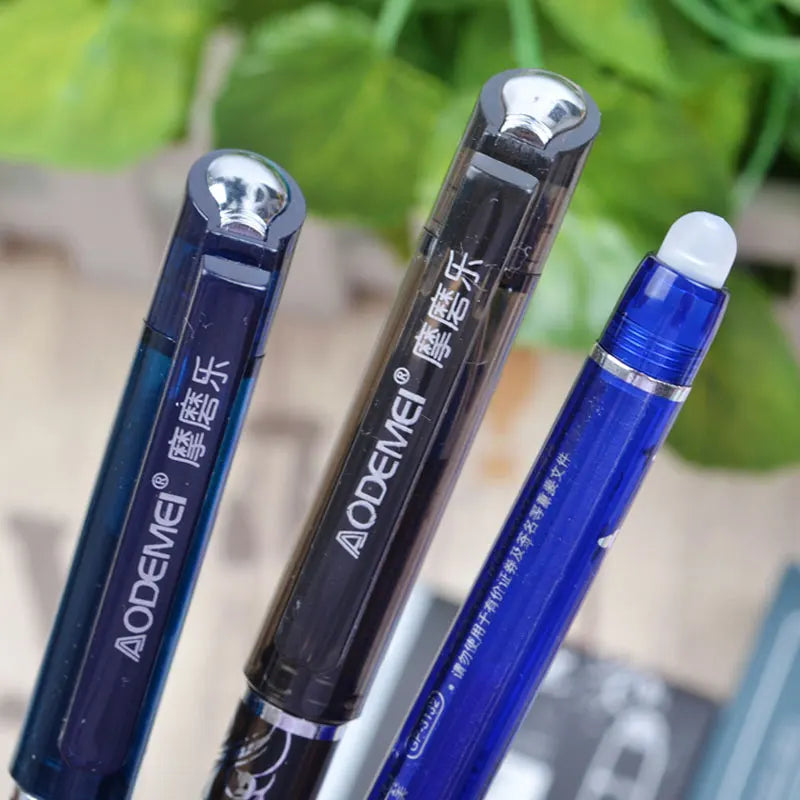 🖊️ Lot de 3 ou 6 Stylos Gel Effaçables – 0,5 mm Rechargeables, Encre Bleue ou Noire