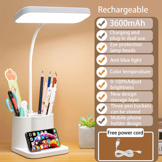 Lampe de bureau LED rechargeable avec 3 niveaux de luminosité